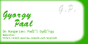 gyorgy paal business card